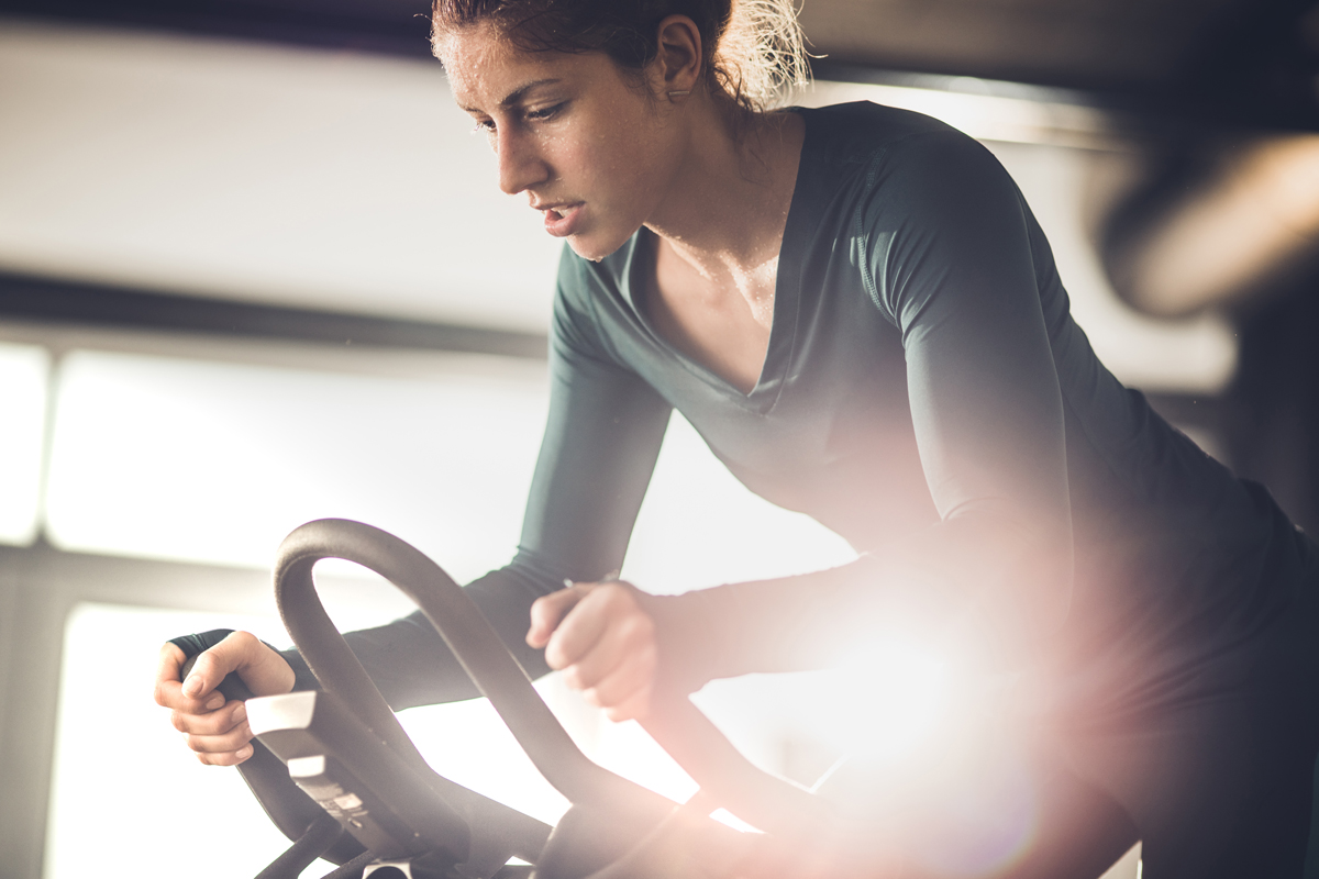 Tabata-inspired indoor cycling class