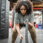 Woman exercising in a gym