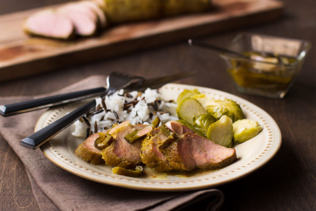 Pork Tenderloin with Poblano Vinaigrette