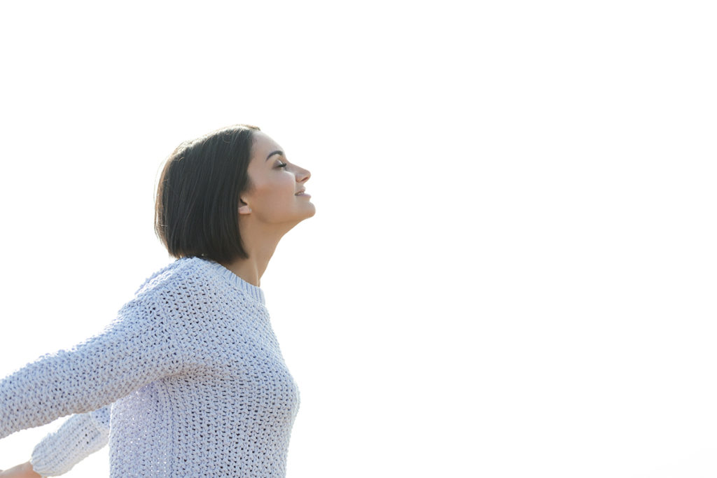 Woman practicing breathwork