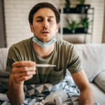 Man feeling sick and maybe showing early symptoms of infection