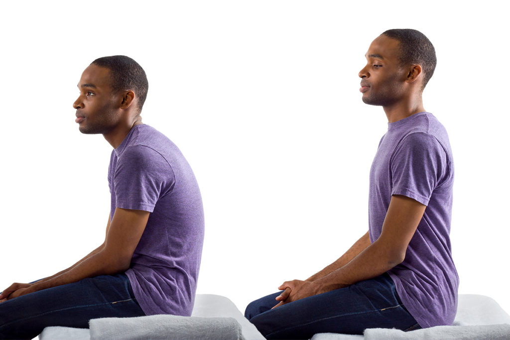 Man with misaligned spine curvature