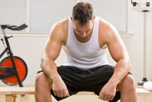 Man resting for exercise recovery