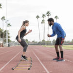 Exercise session with trainer.
