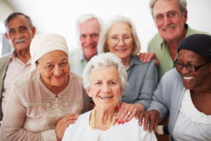 A group of seniors gathered together