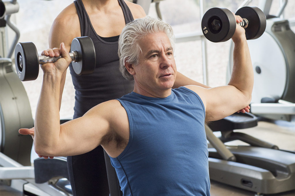Man exercising in lieu of testosterone therapy