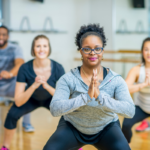 Diverse group in fitness class