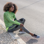A woman with running injuries
