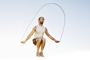 HIIT research showing man using jump rope