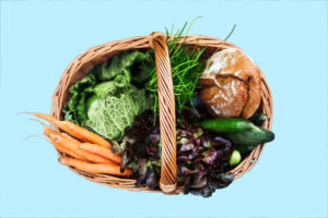 Basket of healthy food