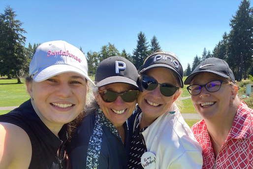 Nicole Krum with her mom and aunts