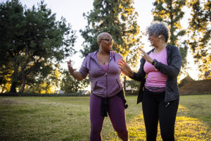 Women exercising for chemotherapy side effects