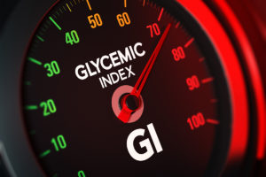 Meter showing the glycemic index
