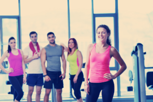 A group fitness manager with fitness class