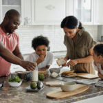 Family using behavior change strategies in the kitchen