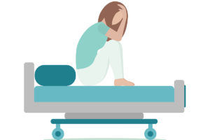 Illustration of woman hospitalized with eating disorder