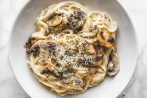 Dish of pasta and mushrooms for depression