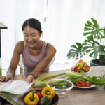 Woman prepping home-cooked meals