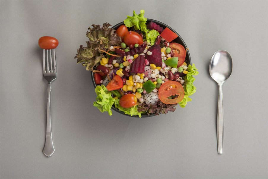 Bowl of salad for bone health and nutrition