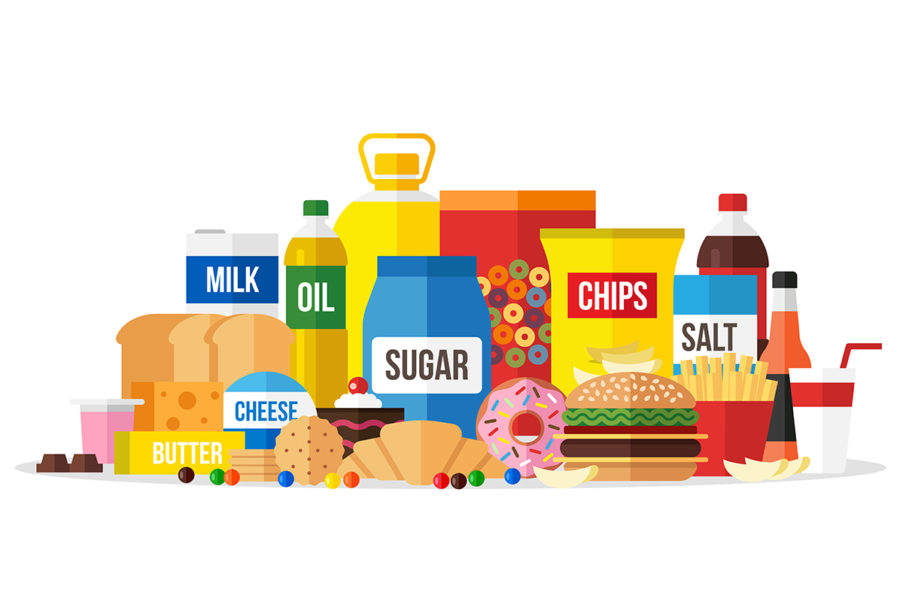 Junk food with food additives