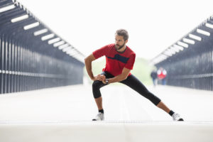 Runner doing isometrics