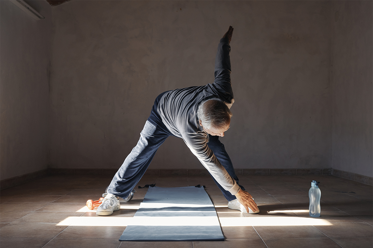 Older person stretching 