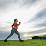 Pregnant woman doing prenatal exercise