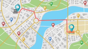 Map showing distance to supermarket