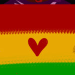 Black History Month Flag with Heart