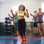 Group of people doing anaerobics and HIIT