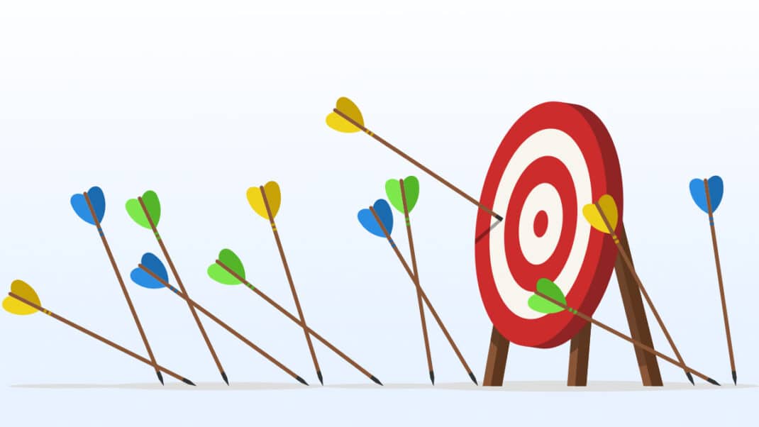 Target with arrows to illustrate trying to quit quitting