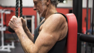 Man using strength training for inflammation