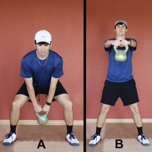 Squat with Kettlebell Swing