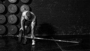 Man strength training for muscle mass and strength