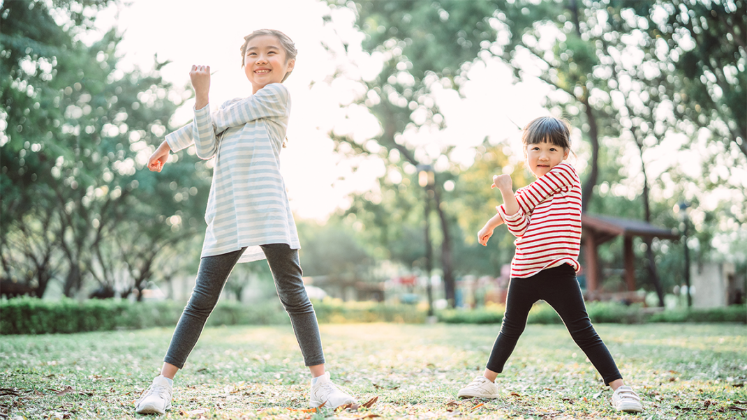 Children doing light activity for health