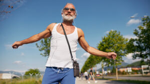 Man exercising for prostate cancer risk