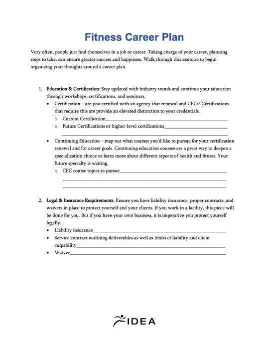 Fitness Career Path